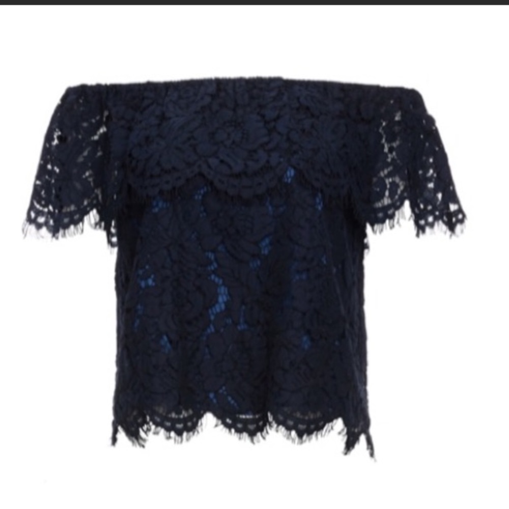 Olivia Grey off shoulder lace top
